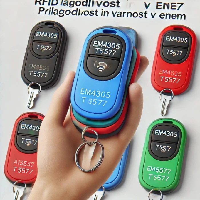 Obesek za ključe RFID EM4305 T5577 125kHz različne barve, RFID obesek, EM4305, T5577, nadzor dostopa, evidenca prisotnosti, varnostna rešitev